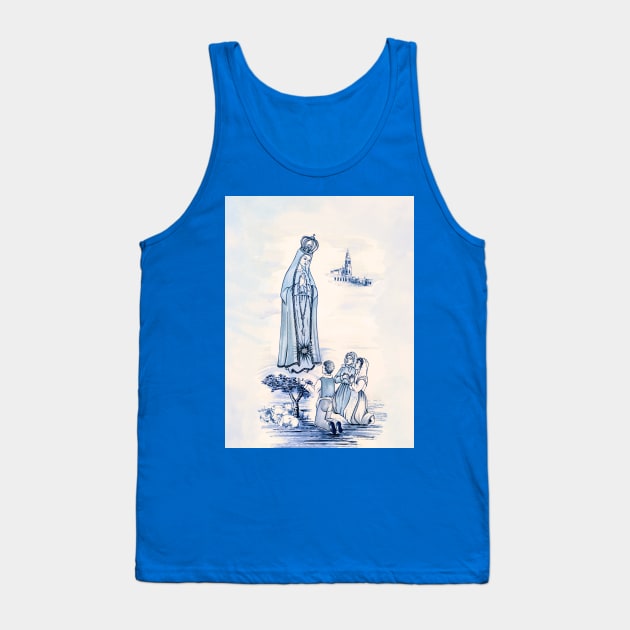 Our Lady of Fatima and 3 children Lucia, Francisco, Jacinta Tank Top by Brasilia Catholic